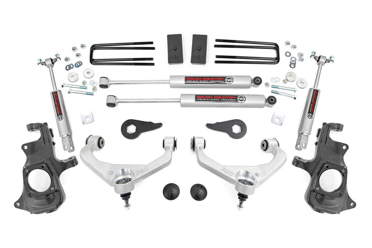 Chevrolet Silverado 3500 HD Suspension Lift Kit - Rough Country - 3.5 Inch Knuckle w/ Overloads - '11-'19